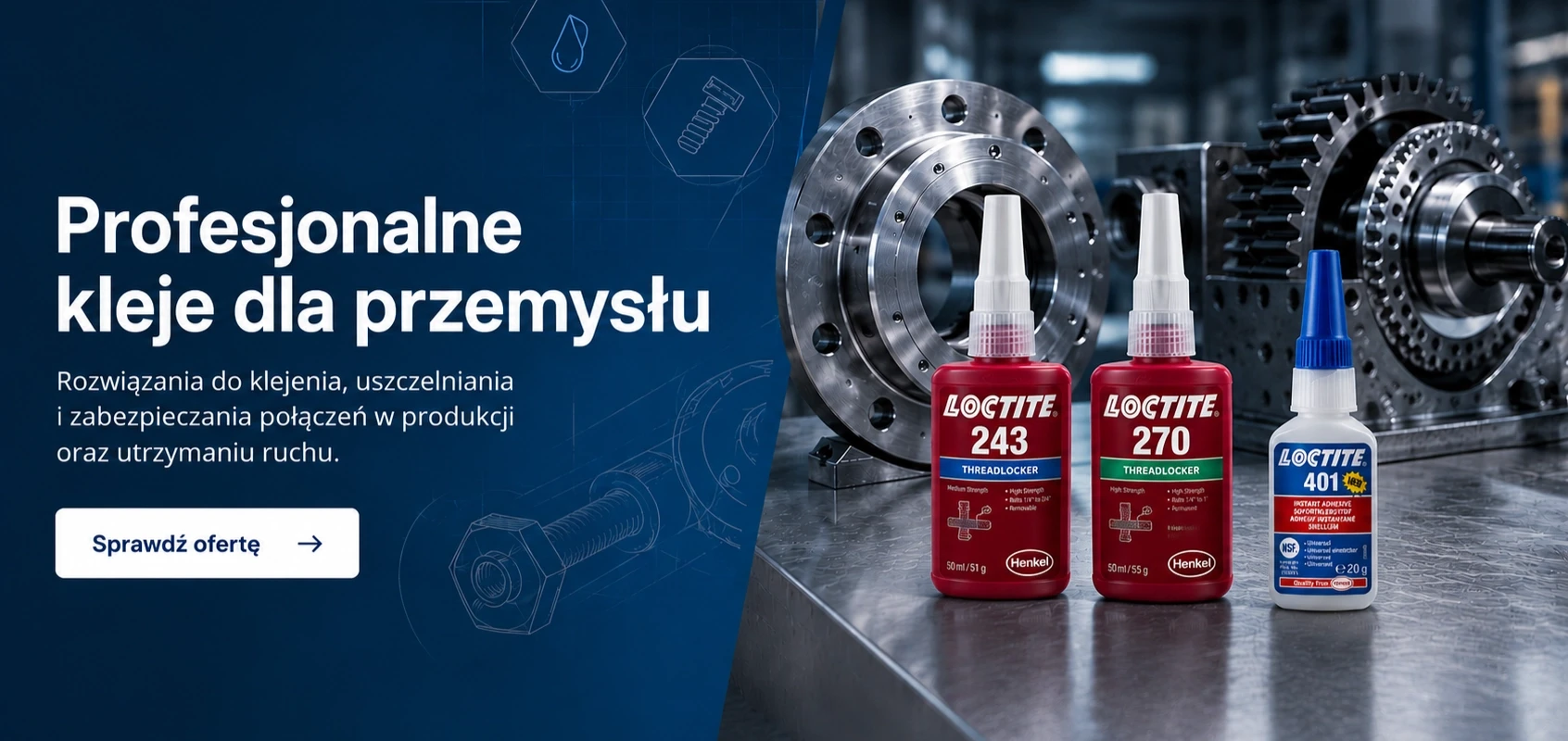 Profesjonalne kleje dla przemysłu baner