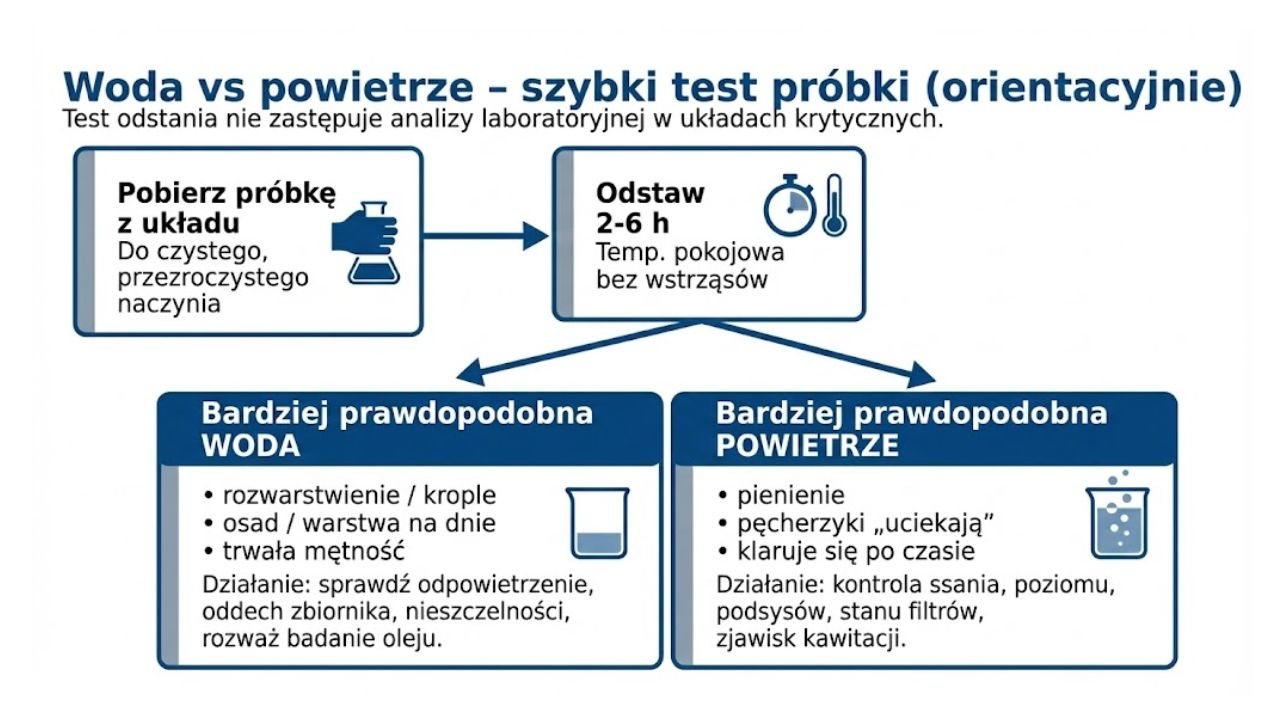 Checklista czystości podczas wymiany oleju hydraulicznego